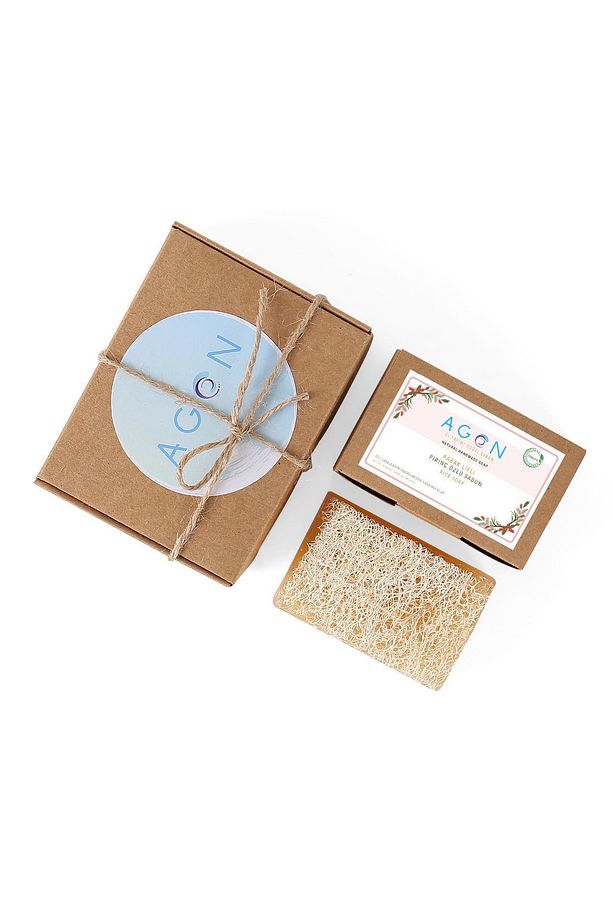 Agon %100 El Yapımı Doğal Kabak Lifli Pirinç Özlü Sabun - Görsel 3