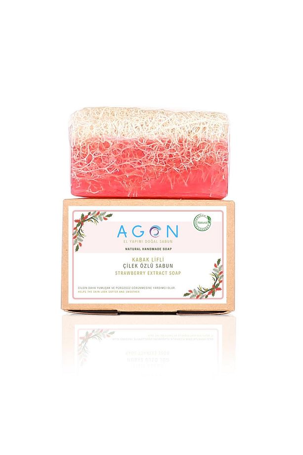 Agon El Yapımı Doğal Kabak Lifli Çilek Özlü Sabun 120 gr