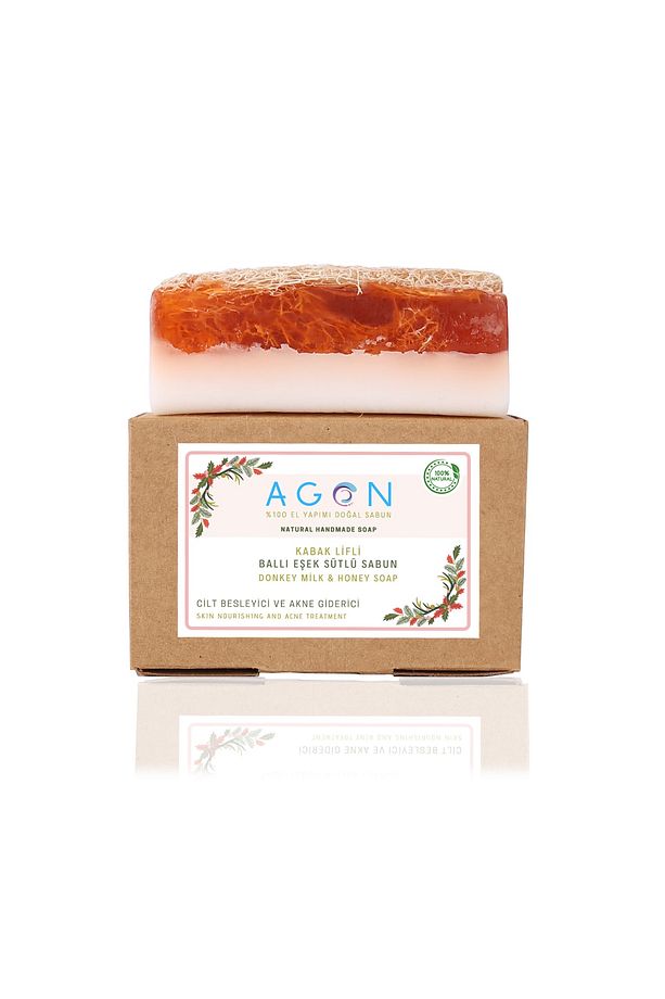 Agon %100 El Yapımı Doğal Kabak Lifli Ballı Eşek Sütü Sabunu 120 Gr