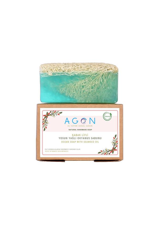 Agon El Yapımı Doğal Kabak Lifli Yosun Yağlı Okyanus Sabunu 120 gr