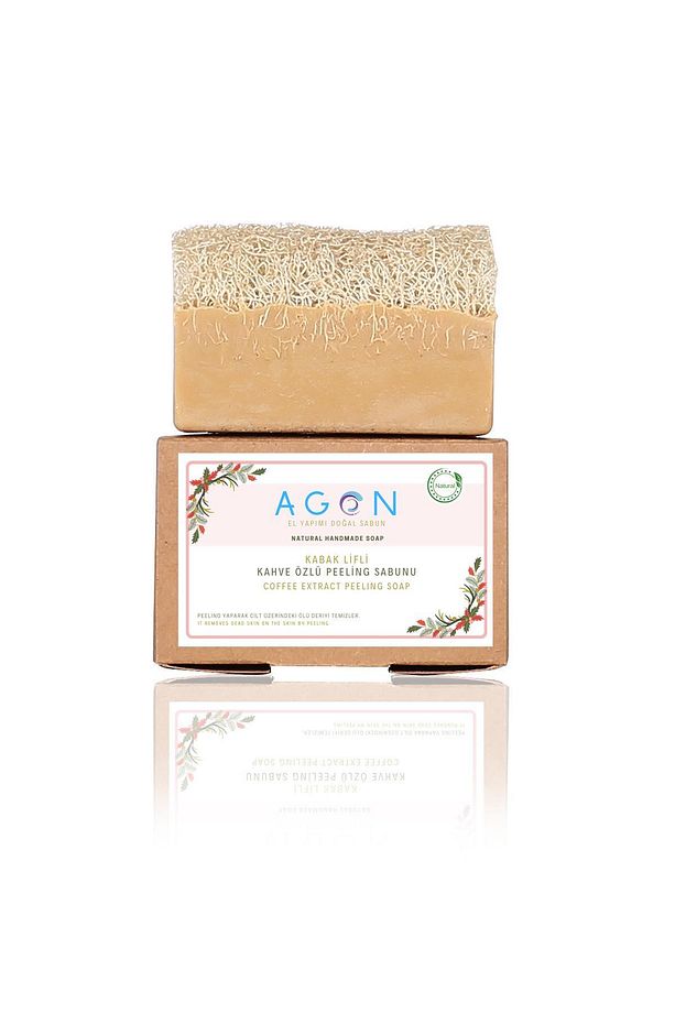 Agon El Yapımı Doğal Kabak Lifli Kahve Peeling Sabunu 120 gr