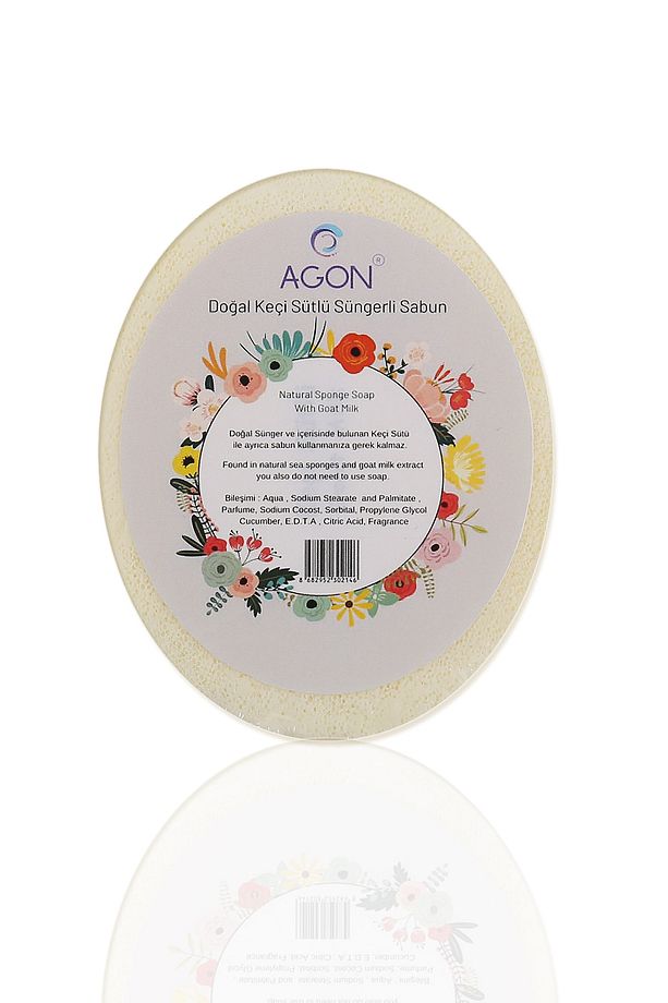 Agon Doğal El Yapımı Keçi Sütü Sabunlu Vücut Duş Süngeri 125 gr