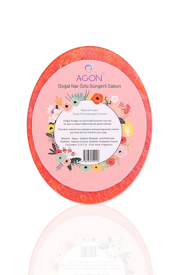 Agon Doğal El Yapımı Nar Özlü Sabunlu Vücut Duş Süngeri 125 gr