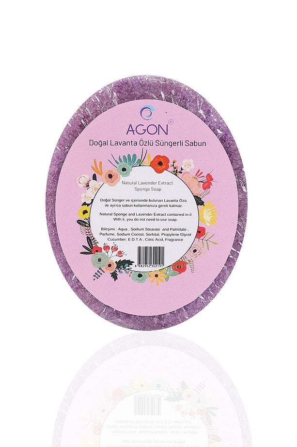 Agon Doğal El Yapımı Lavanta Özlü Sabunlu Vücut Duş Süngeri 125 Gr