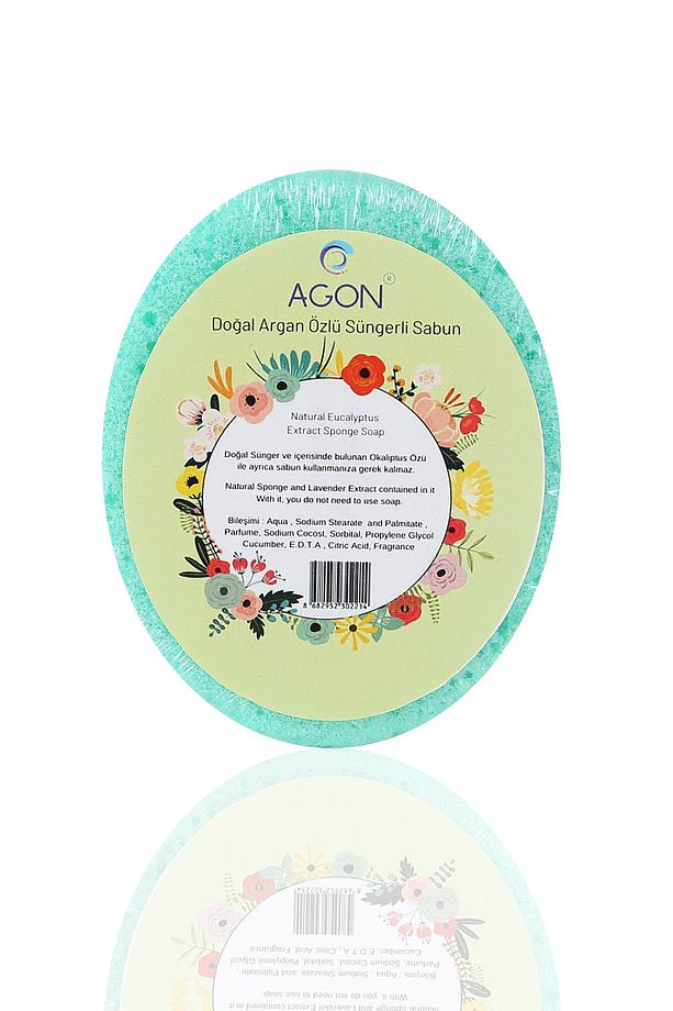 Agon Doğal El Yapımı Argan Özlü Sabunlu Vücut Duş Süngeri 125 Gr
