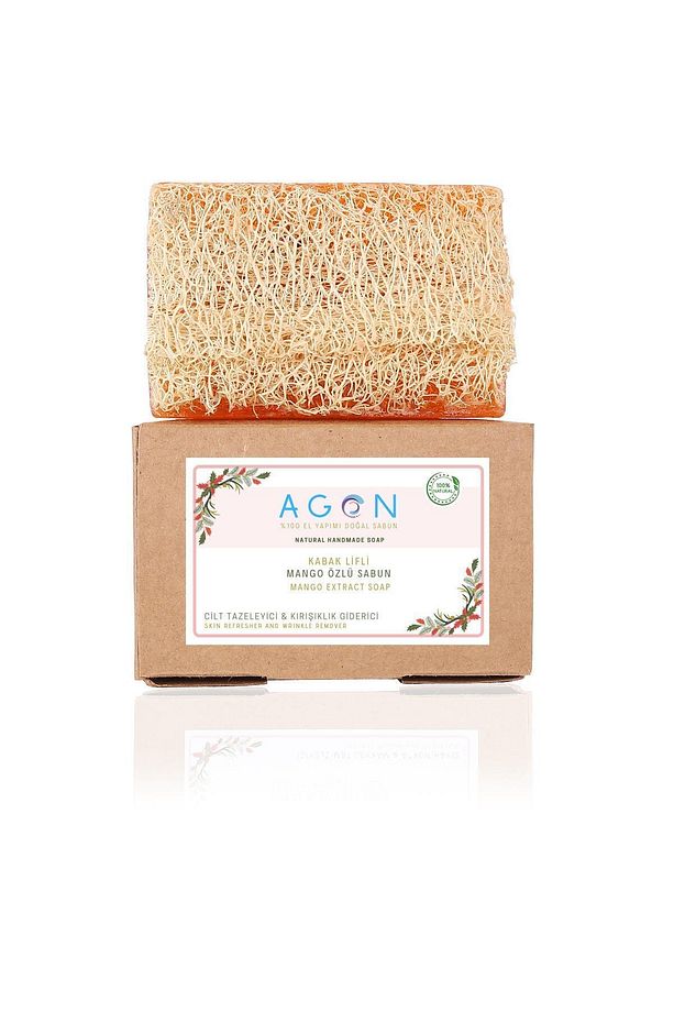 Agon %100 El Yapımı Doğal Kabak Lifli Mango Özlü Sabun - Görsel 2