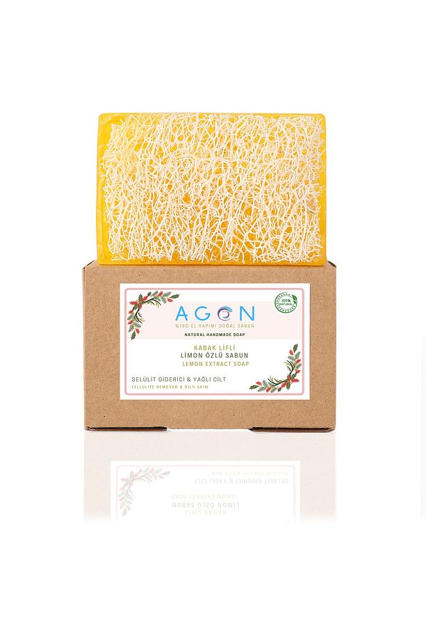 Agon %100 El Yapımı Doğal Kabak Lifli Limon Sabunu 120 Gr - Görsel 3