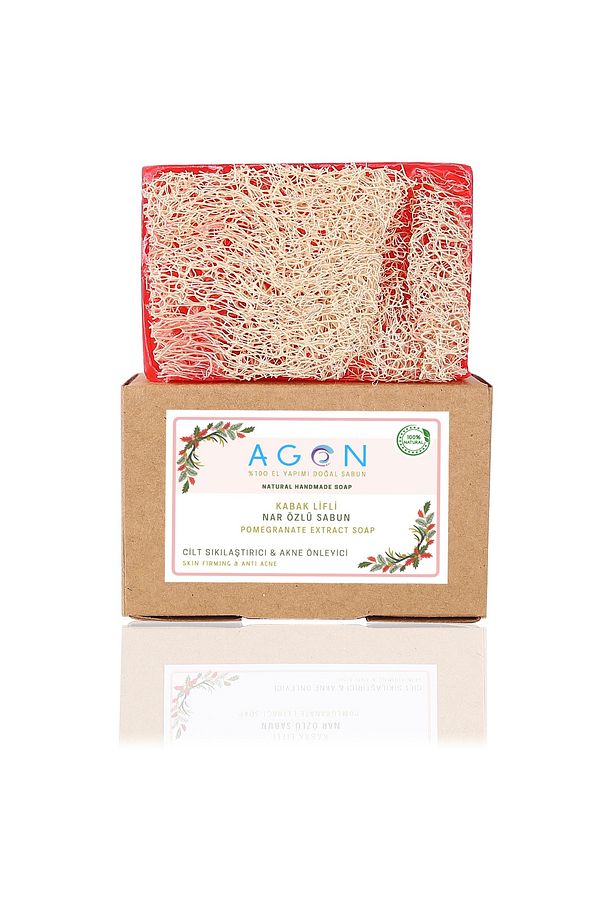 Agon %100 El Yapımı Doğal Kabak Lifli Nar Sabunu 120 Gr - Görsel 3