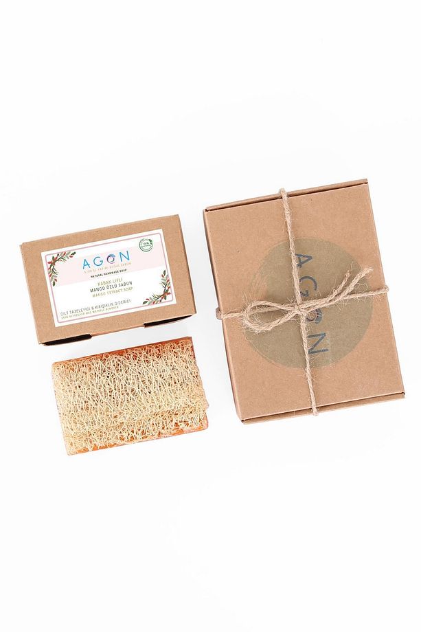 Agon %100 El Yapımı Doğal Kabak Lifli Mango Özlü Sabun - Görsel 3