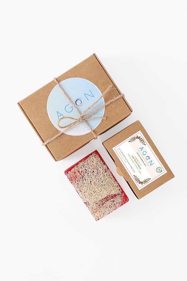 Agon %100 El Yapımı Kabak Lifli Doğal Ballı Eşek Sütlü, Eşek Sütlü Okaliptus Ve Nar Sabunlu Peeling Seti - Görsel 5