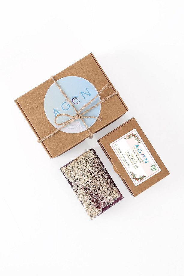 Agon %100 El Yapımı Kabak Lifli Doğal Zeytinyağı, Okaliptus Ve Lavanta Sabunlu Banyo Seti - Görsel 5
